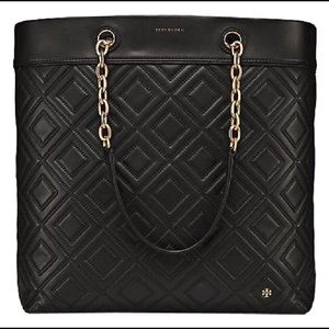 Tory Burch Black Fleming Quilted Tote